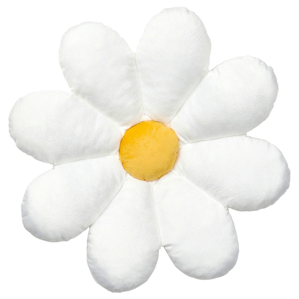 White Daisy Flower Pillow